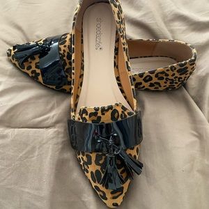 Leopard print flats